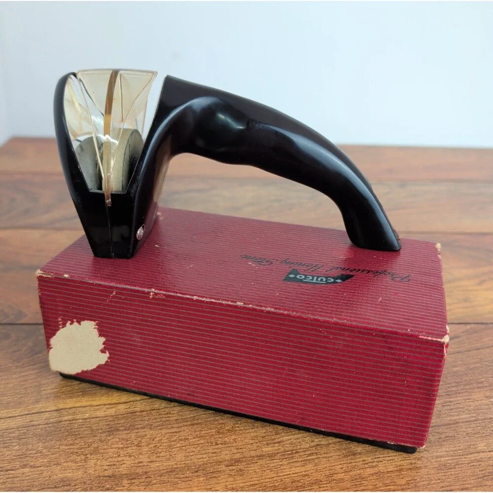 Cutco Knife Sharpener Vintage Hand Held Pull Through Honing Stone Kitchen Tool